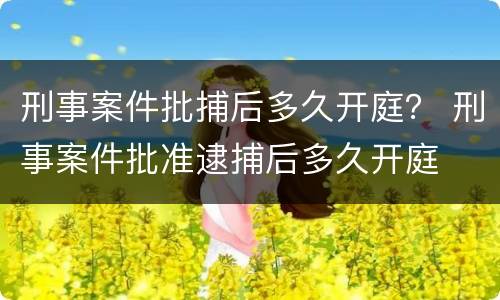 刑事案件批捕后多久开庭？ 刑事案件批准逮捕后多久开庭