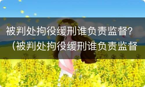 被判处拘役缓刑谁负责监督？（被判处拘役缓刑谁负责监督执行）