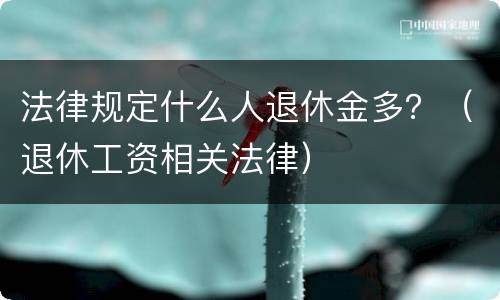 法律规定什么人退休金多？（退休工资相关法律）