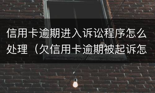 信用卡逾期进入诉讼程序怎么处理（欠信用卡逾期被起诉怎么办）