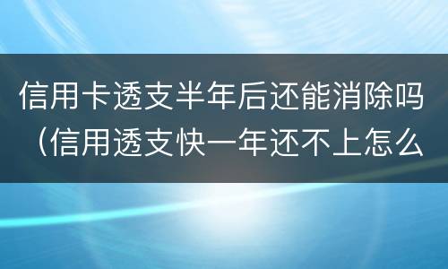 信用卡透支半年后还能消除吗（信用透支快一年还不上怎么办）