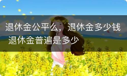退休金公平么，退休金多少钱 退休金普遍是多少