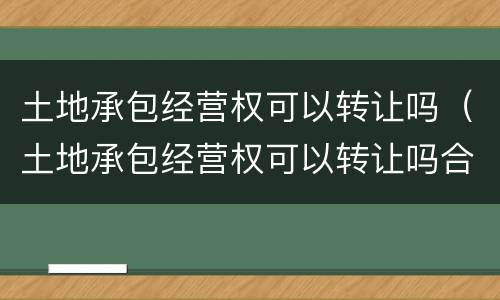 土地承包经营权可以转让吗（土地承包经营权可以转让吗合法吗）