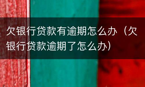 欠银行贷款有逾期怎么办（欠银行贷款逾期了怎么办）