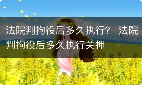 法院判拘役后多久执行？ 法院判拘役后多久执行关押