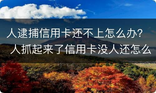 人逮捕信用卡还不上怎么办？ 人抓起来了信用卡没人还怎么办