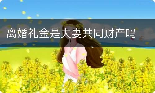 离婚礼金是夫妻共同财产吗