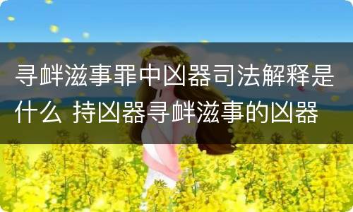 寻衅滋事罪中凶器司法解释是什么 持凶器寻衅滋事的凶器