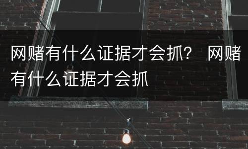 网赌有什么证据才会抓？ 网赌有什么证据才会抓