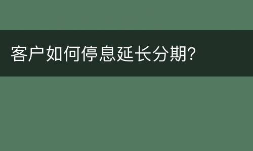 客户如何停息延长分期？