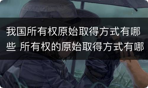 我国所有权原始取得方式有哪些 所有权的原始取得方式有哪些
