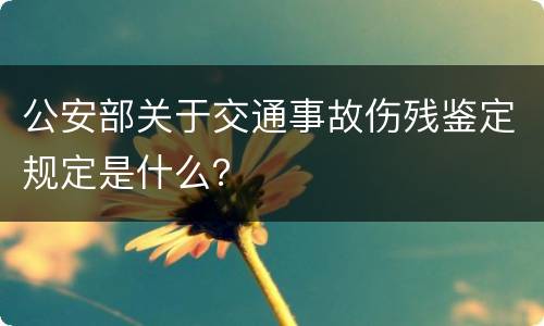 公安部关于交通事故伤残鉴定规定是什么？