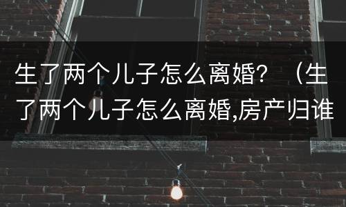 生了两个儿子怎么离婚？（生了两个儿子怎么离婚,房产归谁）