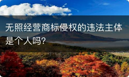 无照经营商标侵权的违法主体是个人吗？