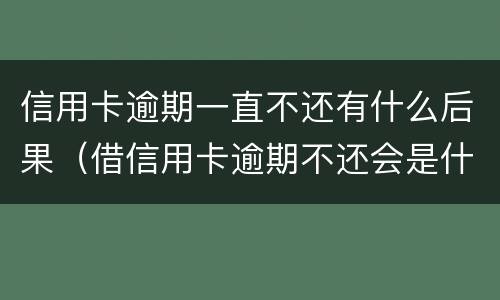 信用卡逾期一直不还有什么后果（借信用卡逾期不还会是什么后果）