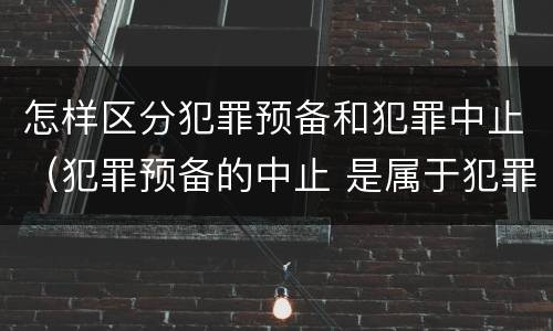 怎样区分犯罪预备和犯罪中止（犯罪预备的中止 是属于犯罪预备还是犯罪中止）