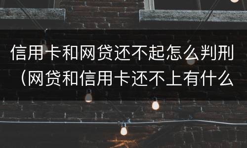 信用卡和网贷还不起怎么判刑（网贷和信用卡还不上有什么后果）