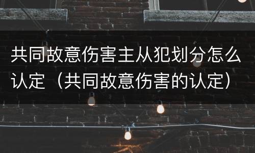 共同故意伤害主从犯划分怎么认定（共同故意伤害的认定）