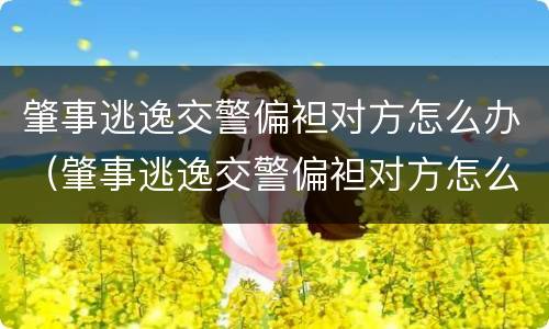 肇事逃逸交警偏袒对方怎么办（肇事逃逸交警偏袒对方怎么办理）