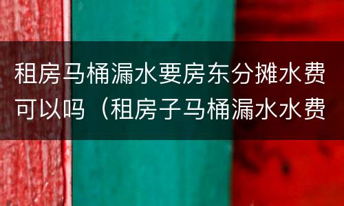 租房马桶漏水要房东分摊水费可以吗（租房子马桶漏水水费房东应该承担吗）