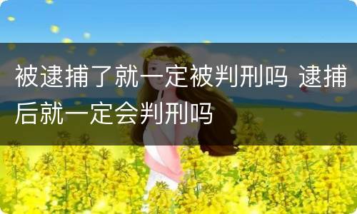 被逮捕了就一定被判刑吗 逮捕后就一定会判刑吗