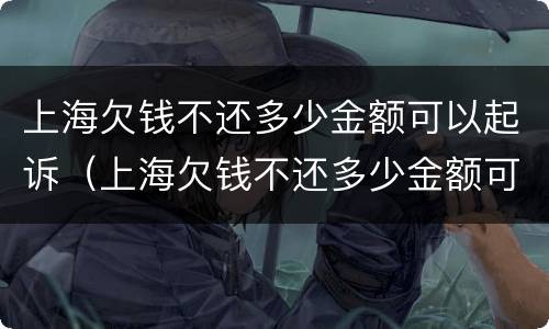 上海欠钱不还多少金额可以起诉（上海欠钱不还多少金额可以起诉诈骗）