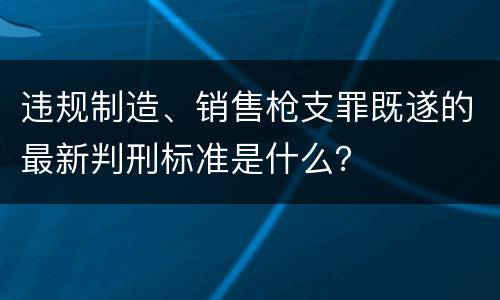 违规制造、销售枪支罪既遂的最新判刑标准是什么？