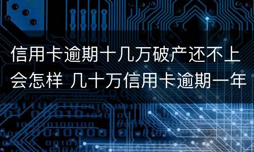 信用卡逾期十几万破产还不上会怎样 几十万信用卡逾期一年被起诉后果会怎么样