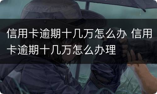 信用卡逾期十几万怎么办 信用卡逾期十几万怎么办理