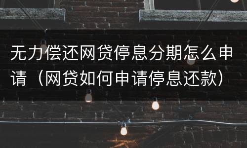 无力偿还网贷停息分期怎么申请（网贷如何申请停息还款）