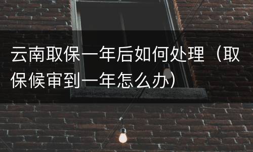 云南取保一年后如何处理（取保候审到一年怎么办）