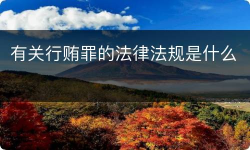 有关行贿罪的法律法规是什么