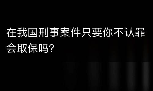 在我国刑事案件只要你不认罪会取保吗？