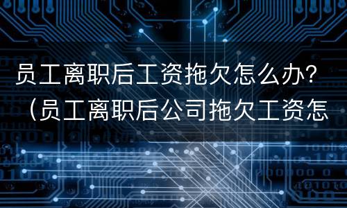 员工离职后工资拖欠怎么办？（员工离职后公司拖欠工资怎么办）