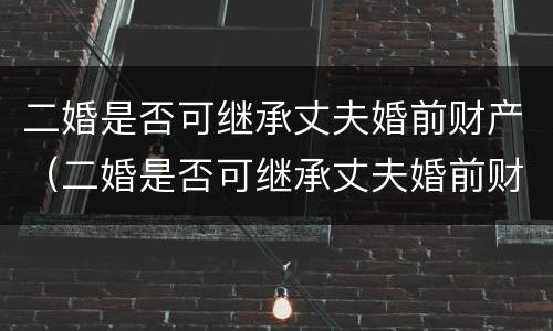 二婚是否可继承丈夫婚前财产（二婚是否可继承丈夫婚前财产呢）