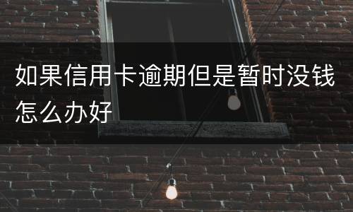 如果信用卡逾期但是暂时没钱怎么办好