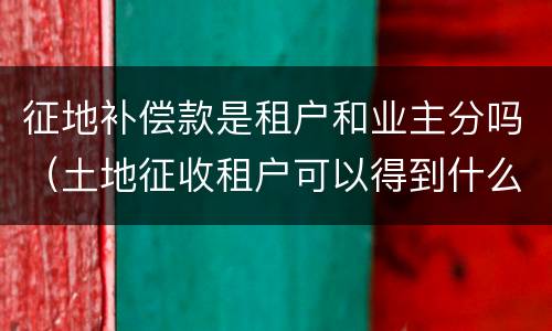 征地补偿款是租户和业主分吗（土地征收租户可以得到什么补偿）