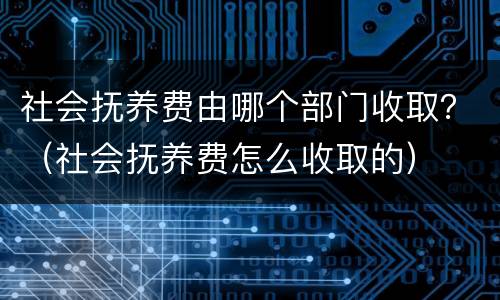 社会抚养费由哪个部门收取？（社会抚养费怎么收取的）