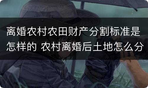 离婚农村农田财产分割标准是怎样的 农村离婚后土地怎么分配