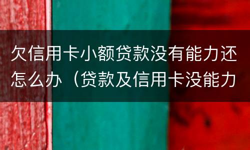 欠信用卡小额贷款没有能力还怎么办（贷款及信用卡没能力还了怎么办）