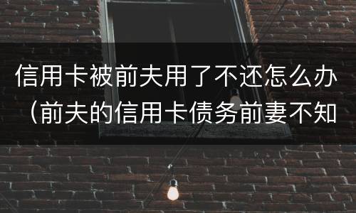 信用卡被前夫用了不还怎么办（前夫的信用卡债务前妻不知情）