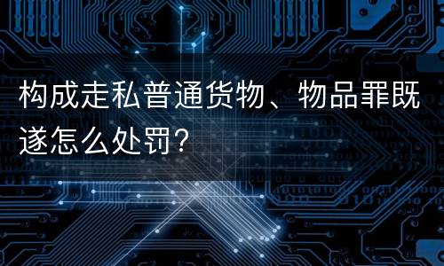 构成走私普通货物、物品罪既遂怎么处罚?