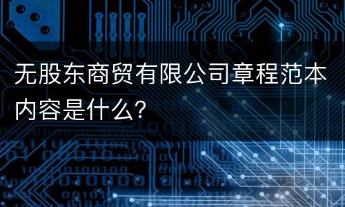 无股东商贸有限公司章程范本内容是什么？