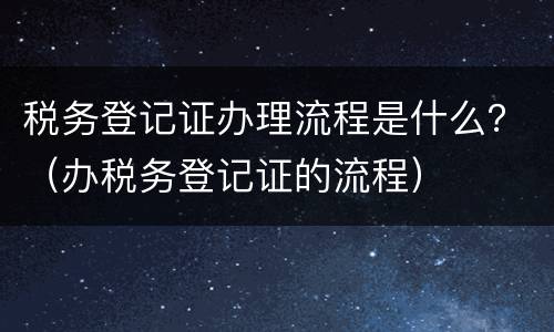 税务登记证办理流程是什么？（办税务登记证的流程）