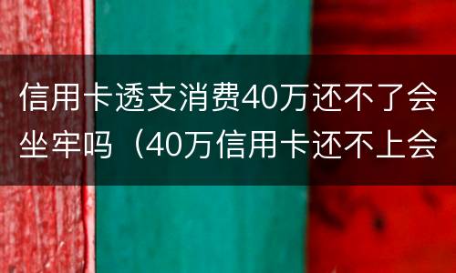 信用卡透支消费40万还不了会坐牢吗（40万信用卡还不上会坐牢吗）