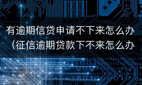 有逾期信贷申请不下来怎么办（征信逾期贷款下不来怎么办）