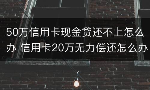 50万信用卡现金贷还不上怎么办 信用卡20万无力偿还怎么办