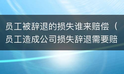 员工被辞退的损失谁来赔偿（员工造成公司损失辞退需要赔偿吗）