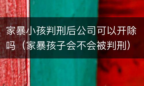 家暴小孩判刑后公司可以开除吗（家暴孩子会不会被判刑）