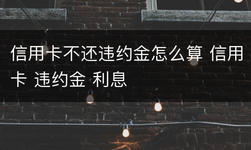 信用卡不还违约金怎么算 信用卡 违约金 利息